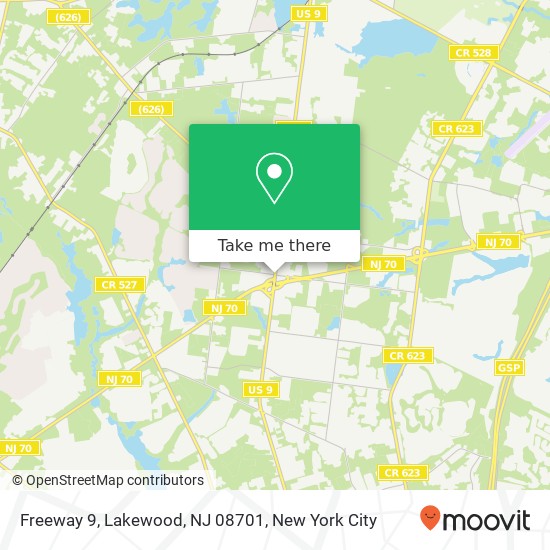 Mapa de Freeway 9, Lakewood, NJ 08701