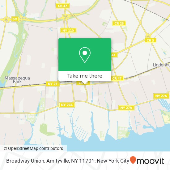 Mapa de Broadway Union, Amityville, NY 11701