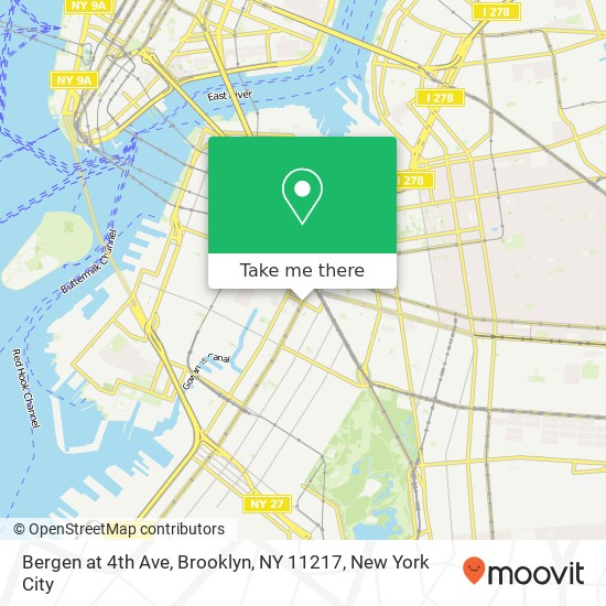 Mapa de Bergen at 4th Ave, Brooklyn, NY 11217