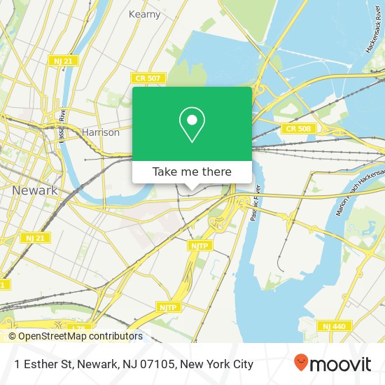 Mapa de 1 Esther St, Newark, NJ 07105