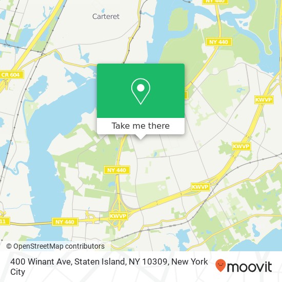 Mapa de 400 Winant Ave, Staten Island, NY 10309