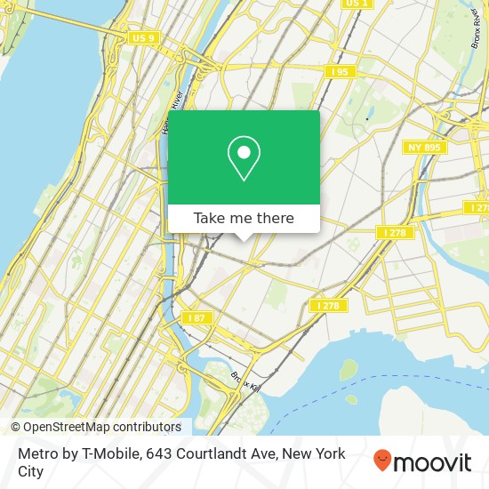 Mapa de Metro by T-Mobile, 643 Courtlandt Ave
