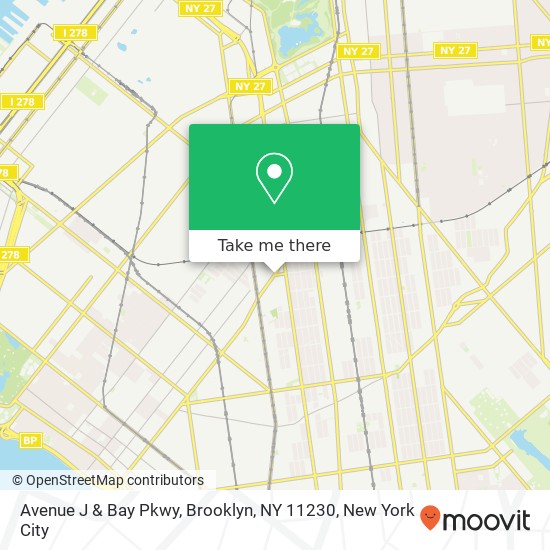 Mapa de Avenue J & Bay Pkwy, Brooklyn, NY 11230
