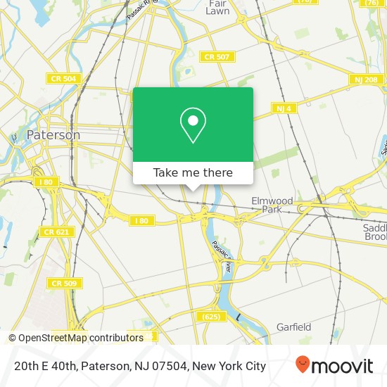 Mapa de 20th E 40th, Paterson, NJ 07504