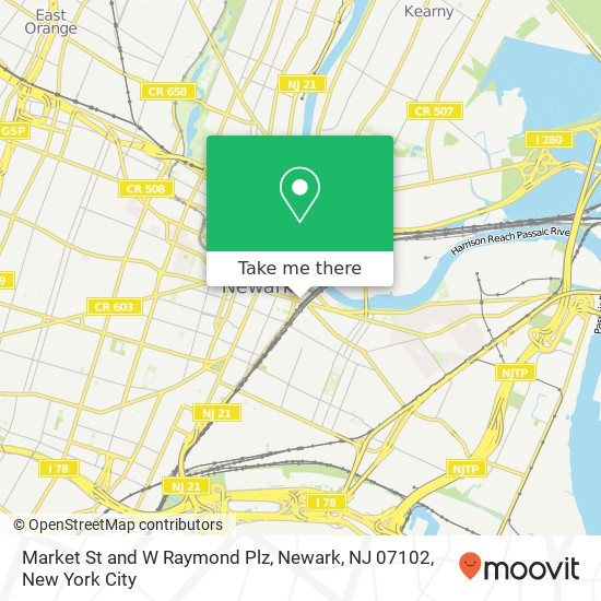 Mapa de Market St and W Raymond Plz, Newark, NJ 07102