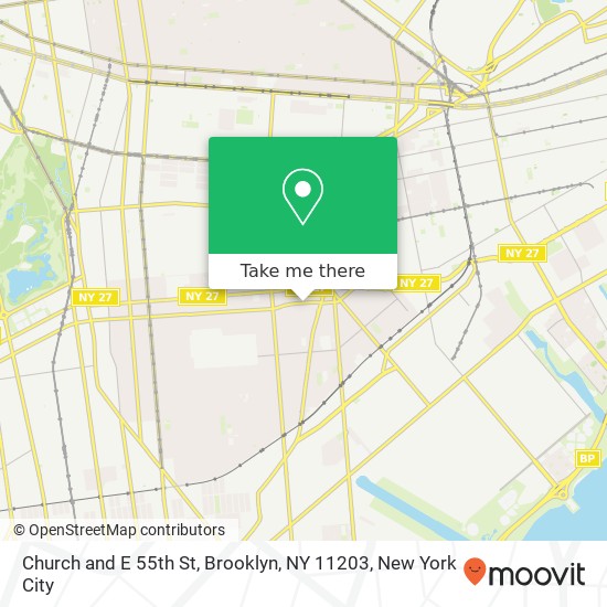 Church and E 55th St, Brooklyn, NY 11203 map