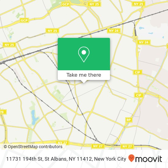 Mapa de 11731 194th St, St Albans, NY 11412