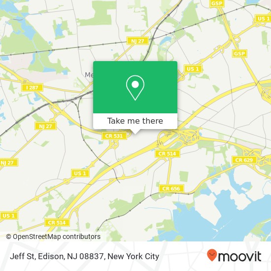 Jeff St, Edison, NJ 08837 map