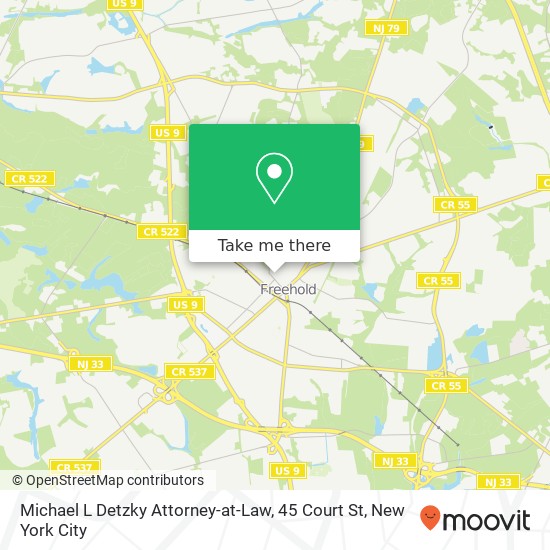 Mapa de Michael L Detzky Attorney-at-Law, 45 Court St