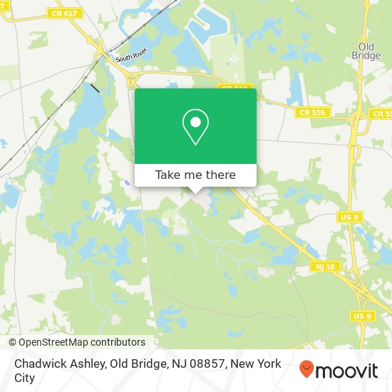 Mapa de Chadwick Ashley, Old Bridge, NJ 08857