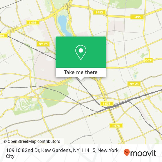 Mapa de 10916 82nd Dr, Kew Gardens, NY 11415