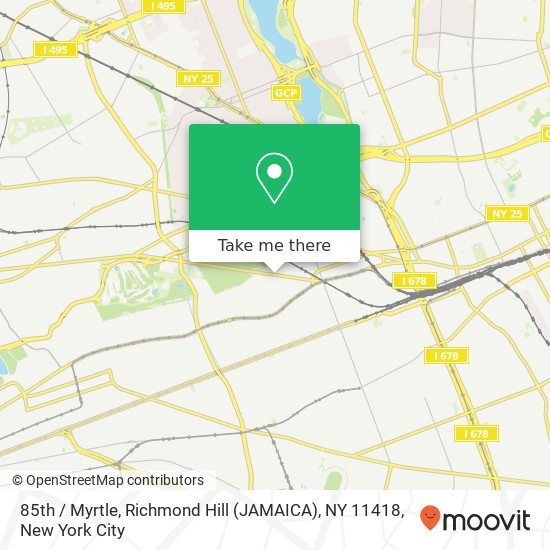 Mapa de 85th / Myrtle, Richmond Hill (JAMAICA), NY 11418