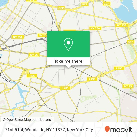 Mapa de 71st 51st, Woodside, NY 11377