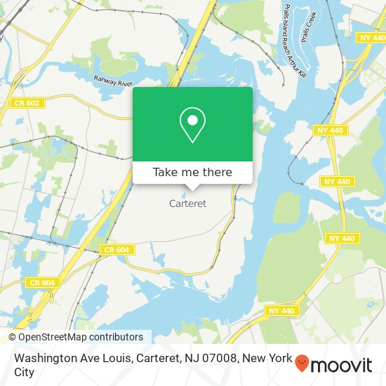 Mapa de Washington Ave Louis, Carteret, NJ 07008