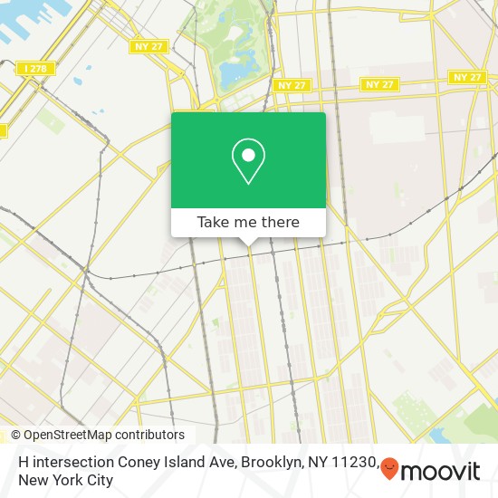 Mapa de H intersection Coney Island Ave, Brooklyn, NY 11230