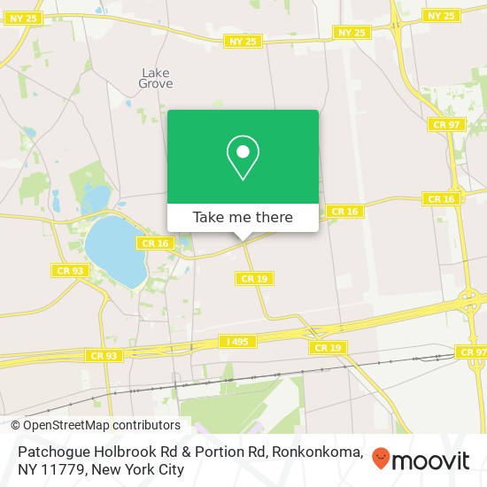 Mapa de Patchogue Holbrook Rd & Portion Rd, Ronkonkoma, NY 11779