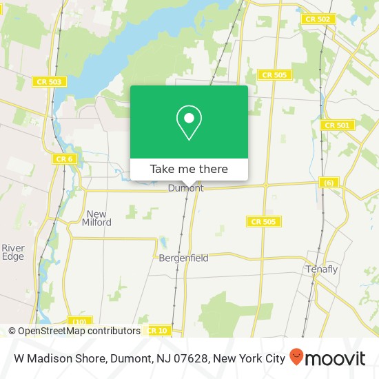 Mapa de W Madison Shore, Dumont, NJ 07628