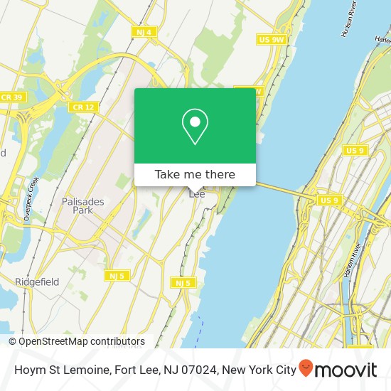 Mapa de Hoym St Lemoine, Fort Lee, NJ 07024