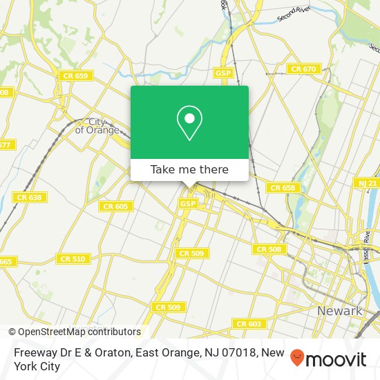 Freeway Dr E & Oraton, East Orange, NJ 07018 map