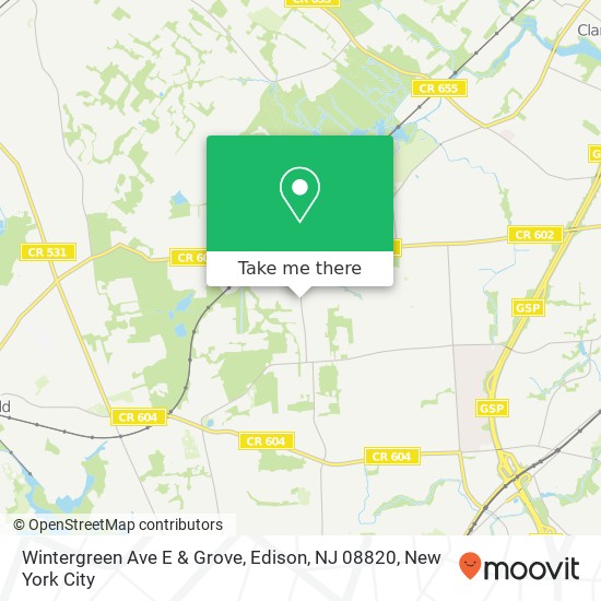 Wintergreen Ave E & Grove, Edison, NJ 08820 map