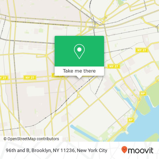 96th and B, Brooklyn, NY 11236 map