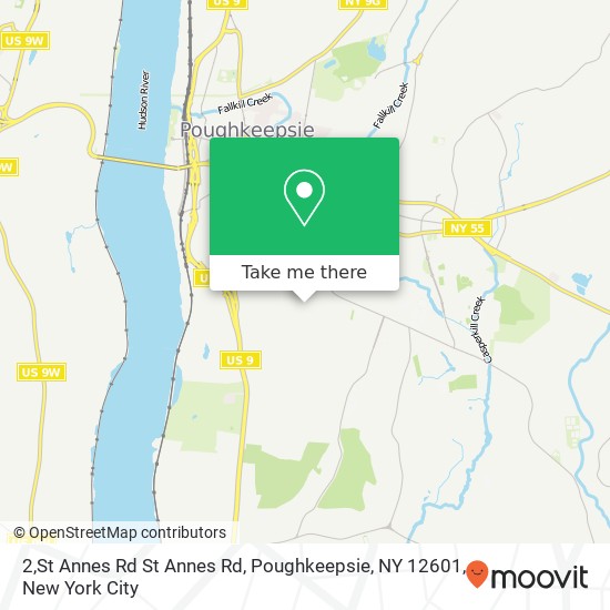 Mapa de 2,St Annes Rd St Annes Rd, Poughkeepsie, NY 12601