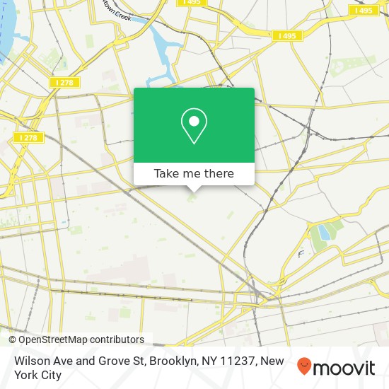 Wilson Ave and Grove St, Brooklyn, NY 11237 map