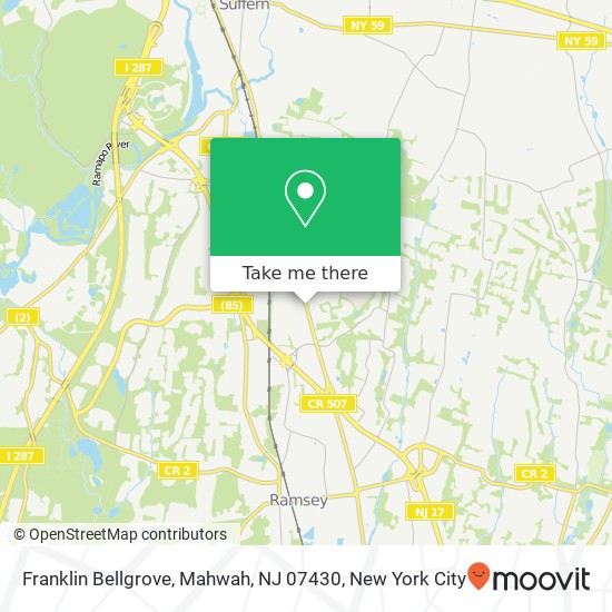 Mapa de Franklin Bellgrove, Mahwah, NJ 07430