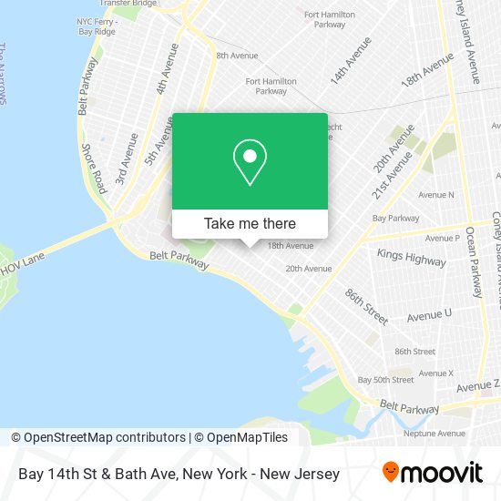 Bay 14th St & Bath Ave map