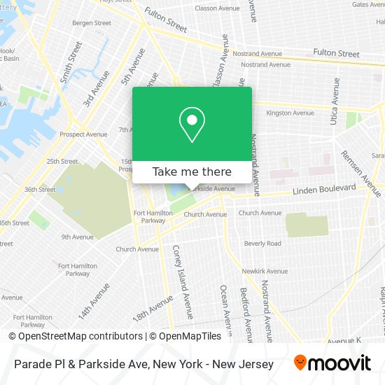 Mapa de Parade Pl & Parkside Ave