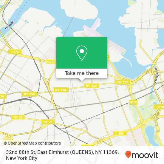 Mapa de 32nd 88th St, East Elmhurst (QUEENS), NY 11369