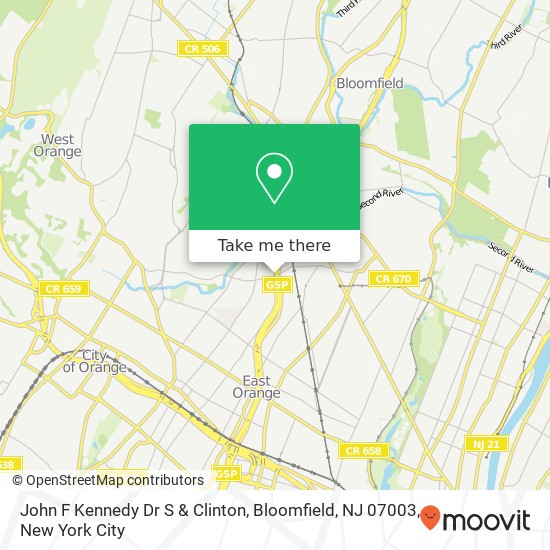 John F Kennedy Dr S & Clinton, Bloomfield, NJ 07003 map