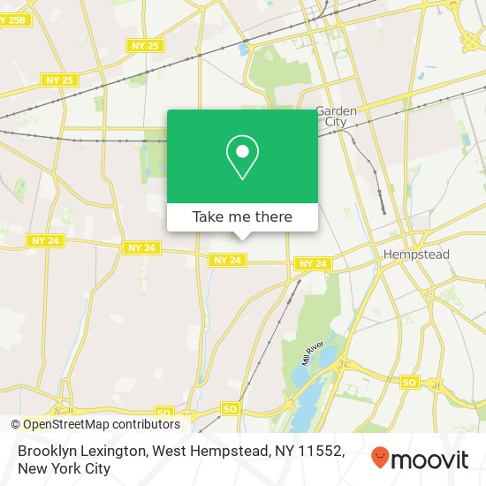 Mapa de Brooklyn Lexington, West Hempstead, NY 11552