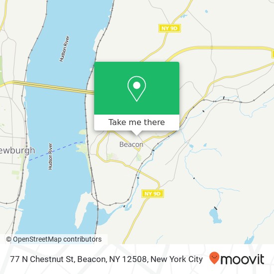 Mapa de 77 N Chestnut St, Beacon, NY 12508