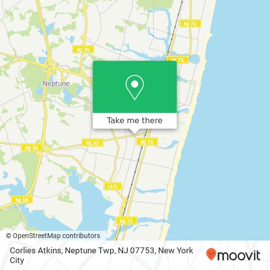 Mapa de Corlies Atkins, Neptune Twp, NJ 07753