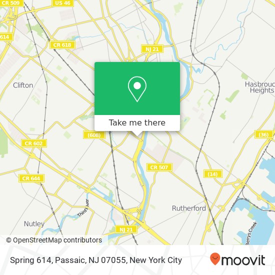 Mapa de Spring 614, Passaic, NJ 07055