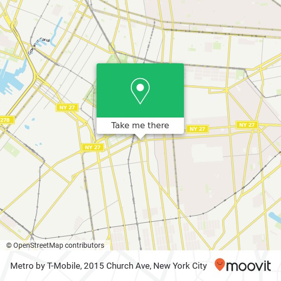 Mapa de Metro by T-Mobile, 2015 Church Ave