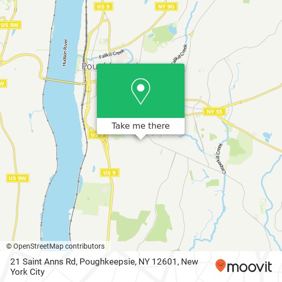 Mapa de 21 Saint Anns Rd, Poughkeepsie, NY 12601