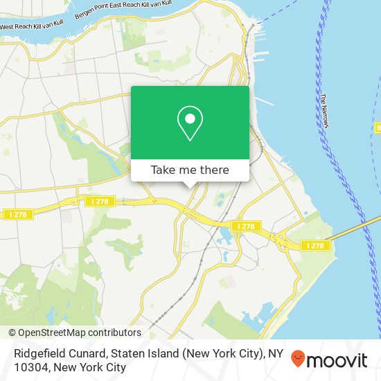 Mapa de Ridgefield Cunard, Staten Island (New York City), NY 10304