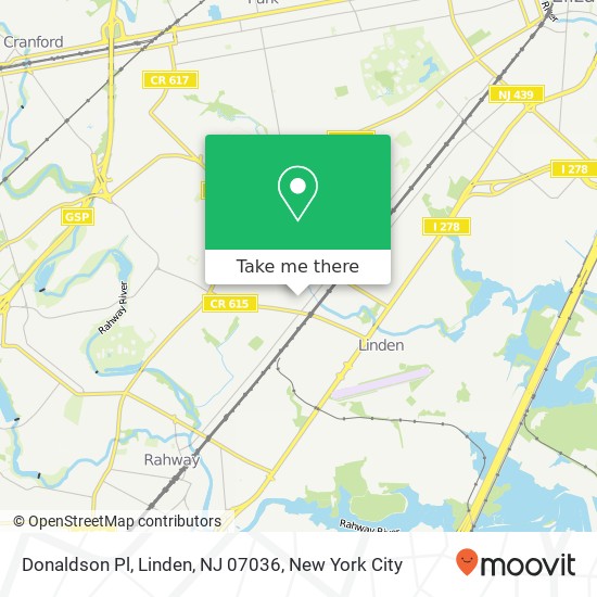 Donaldson Pl, Linden, NJ 07036 map