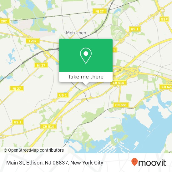 Mapa de Main St, Edison, NJ 08837