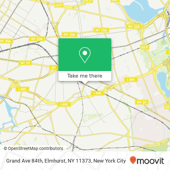 Mapa de Grand Ave 84th, Elmhurst, NY 11373