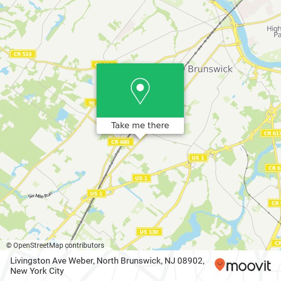 Mapa de Livingston Ave Weber, North Brunswick, NJ 08902