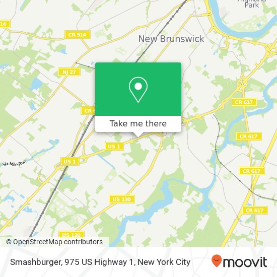 Mapa de Smashburger, 975 US Highway 1