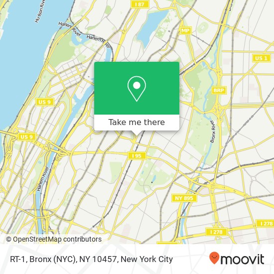 Mapa de RT-1, Bronx (NYC), NY 10457