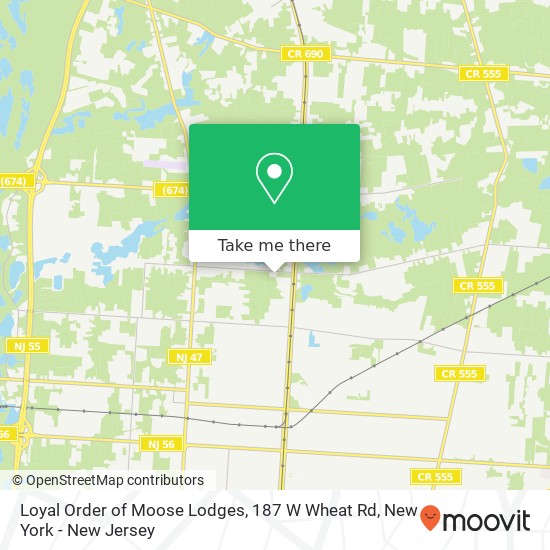 Mapa de Loyal Order of Moose Lodges, 187 W Wheat Rd