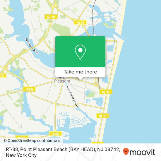 RT-88, Point Pleasant Beach (BAY HEAD), NJ 08742 map