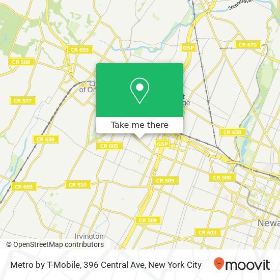 Mapa de Metro by T-Mobile, 396 Central Ave