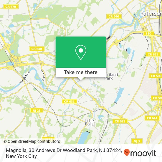 Mapa de Magnolia, 30 Andrews Dr Woodland Park, NJ 07424