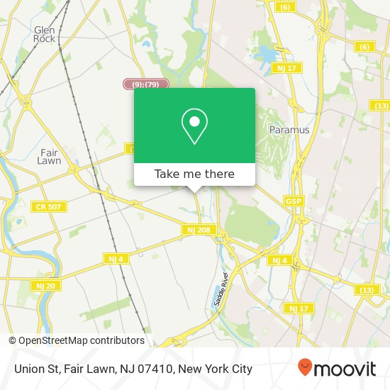 Union St, Fair Lawn, NJ 07410 map